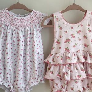 Baby girl • kissy kissy pink floral rompers